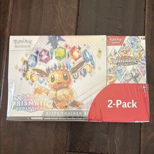 Pokemon Prismatic Evolutions Elite Trainer Box 2-Pack - Multicolor